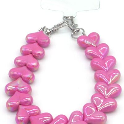 A-A12.2 KEY1026-001-6 Phone Cord Hearts Fuchsia