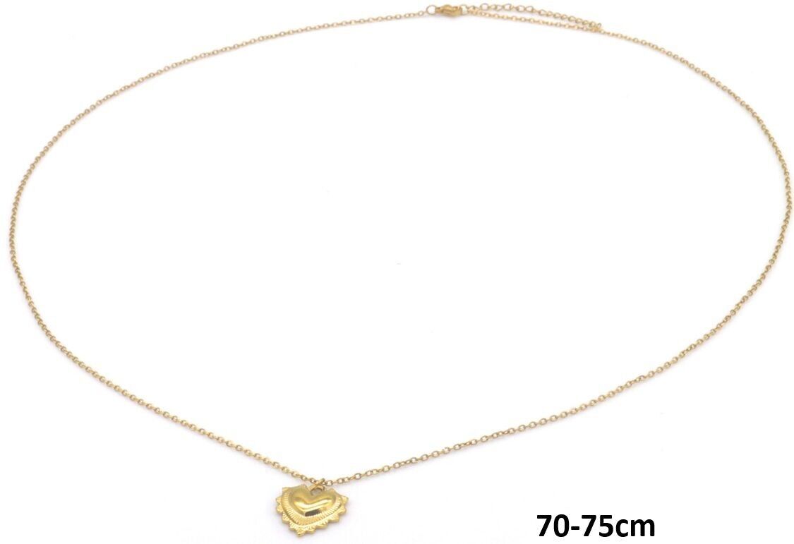 F-F21.3 N2556-047G Lang S.Stahlkette Herz 70-75cm