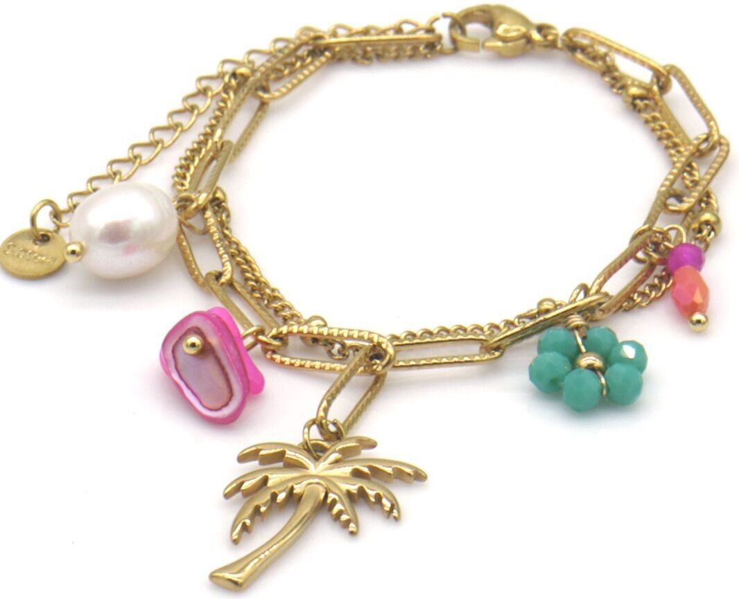 C-B23.1 B1036-002G S.Stahlarmband Palme 16-21cm