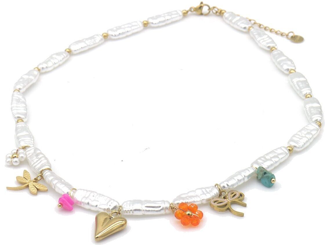 C-B22.2 N1036-008 S.Stahlkette Perlen Charms 40-45cm