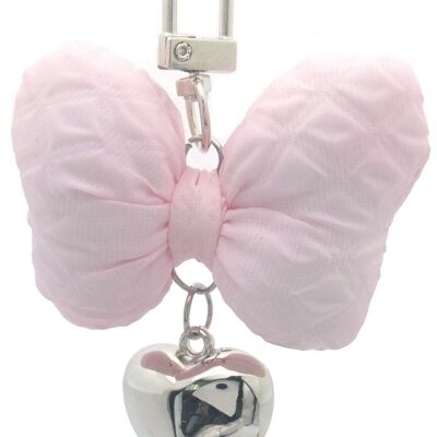 A-E22.1 KY2533-041-4 Llavero Corazón - Lazo Rosa