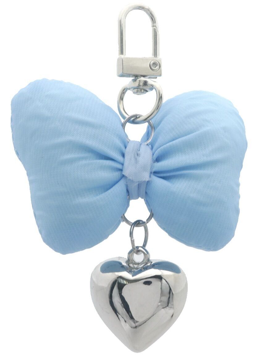 A-E18.3 KY2533-041-2 Schlüsselanhänger Herz - Schleife Blau