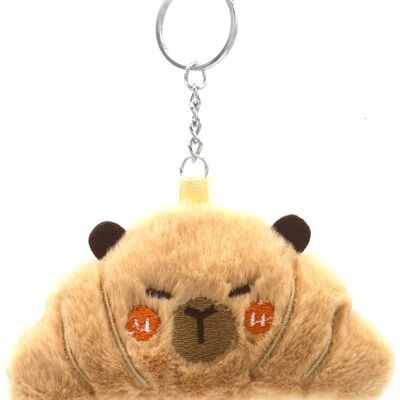 R-A7.2 KY2555-009 Keychain Plush Capybara Crossaint 11cm
