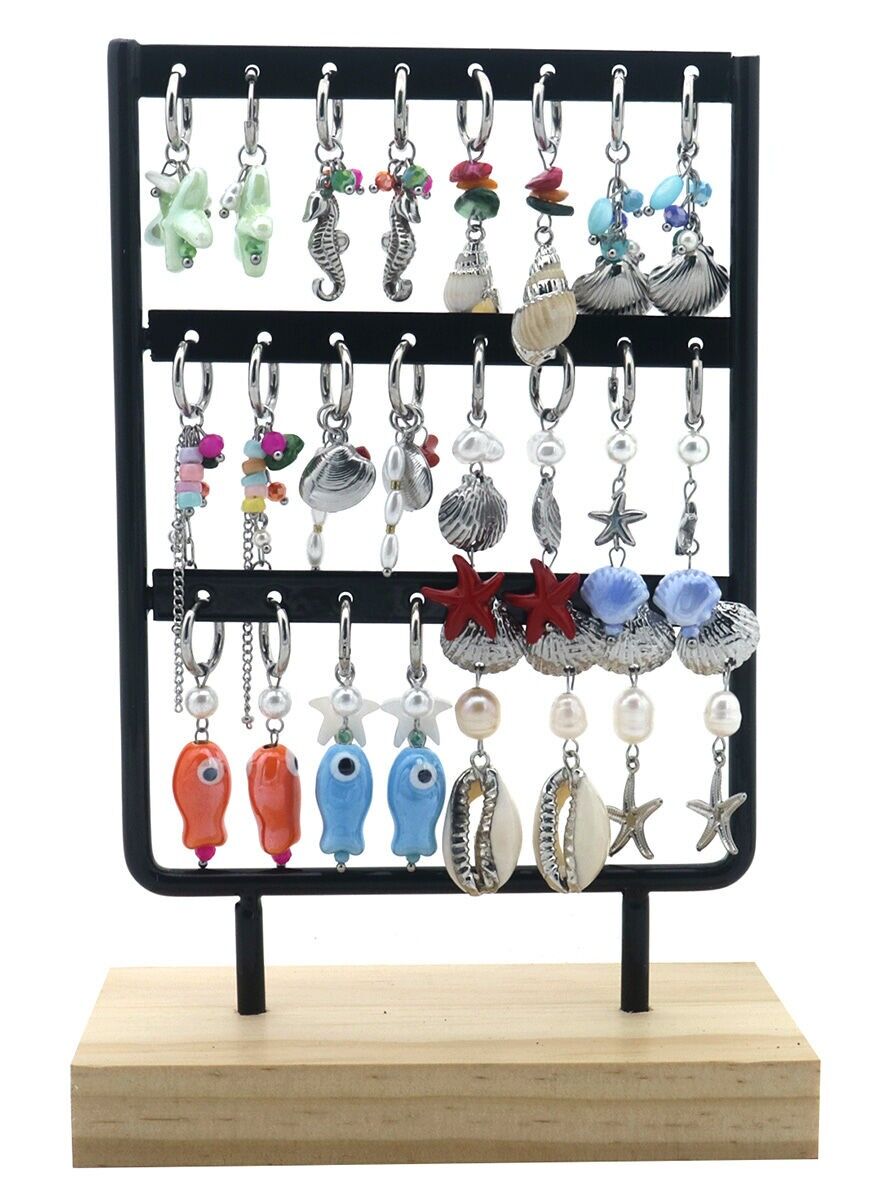 R-C6.1 E936-015S S.Stahlohrringe Meeresleben - 12 Stück