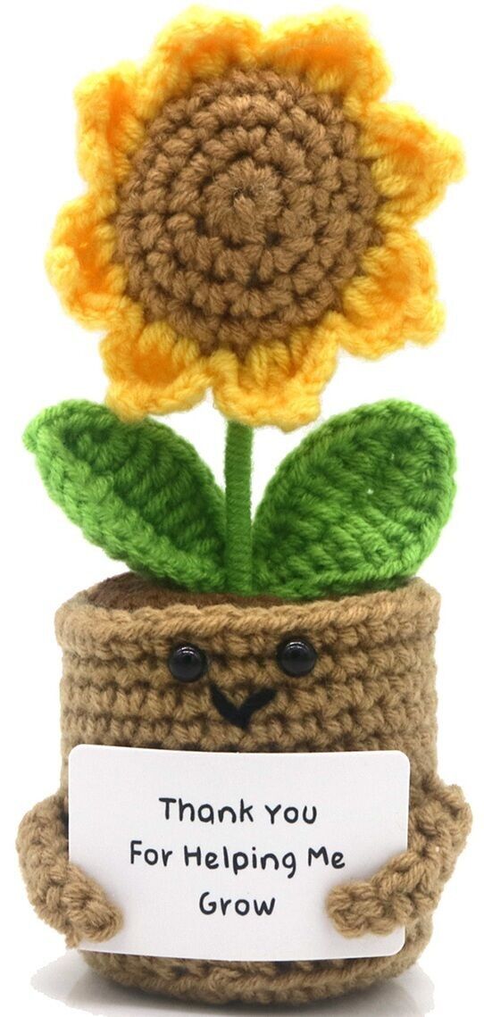R-G8.2 DC2550-012 Gestrickte positive Sonnenblume 14cm