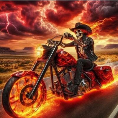 T-L6.2 DP2545033 Diamond Painting Canvas 40x30cm - Painting 35x25cm Biker