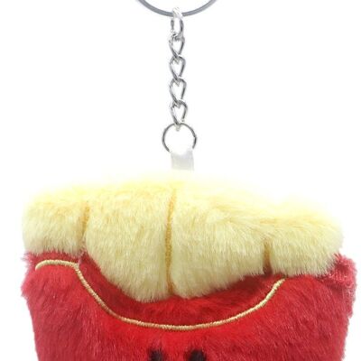E-A10.1 KY2562-096 Portachiavi di peluche con patatine fritte 7 cm
