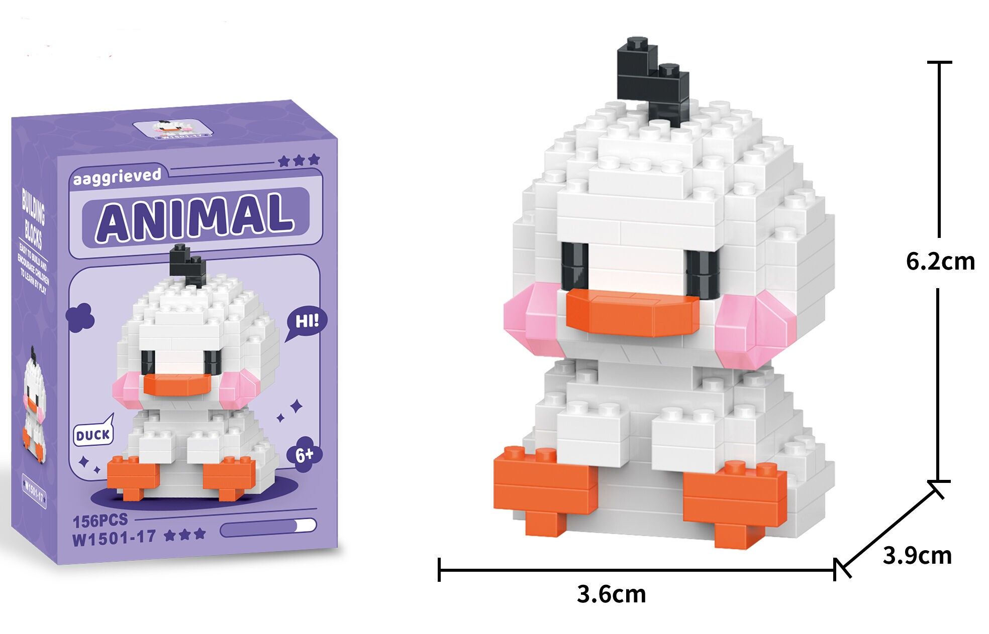 Q-C4.1 W1501-17 Mini set di blocchi da costruzione Anatra