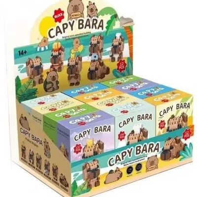 Z-C5.1 TOY2535-035 Mini set di blocchi da costruzione in espositore da 12 pezzi - Capibara