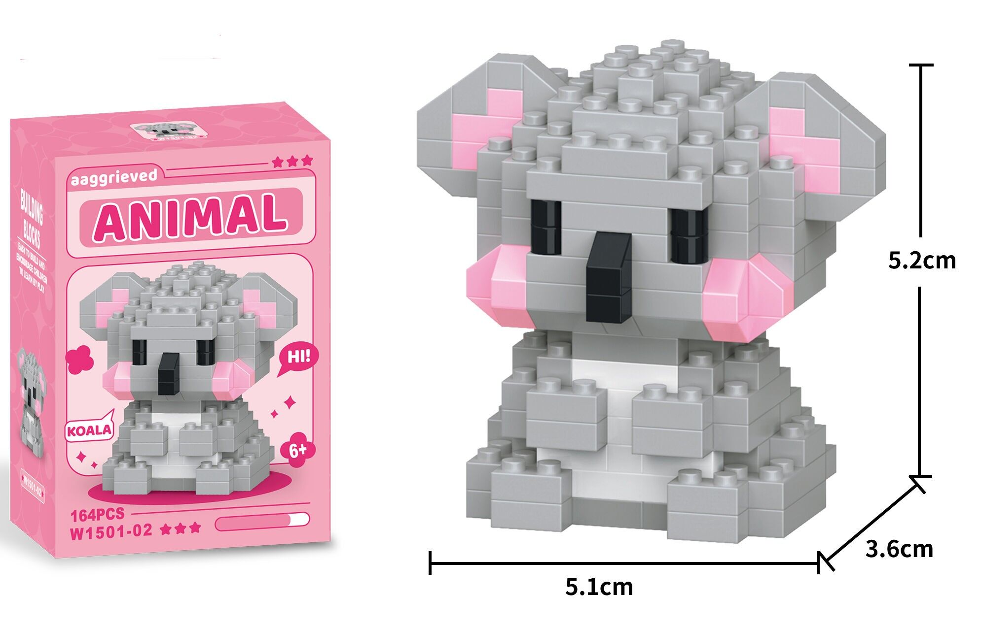 Q-I8.1 W1501-02 Mini set di blocchi da costruzione Koala