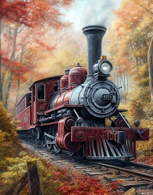 T-P2.2 DP2545032 Diamantmalerei Leinwand 40x30cm - Gemälde 35x25cm Zug