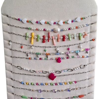 S-I4.2N221-401S S.Juego de collar de acero en exhibición - 12 piezas multicolor