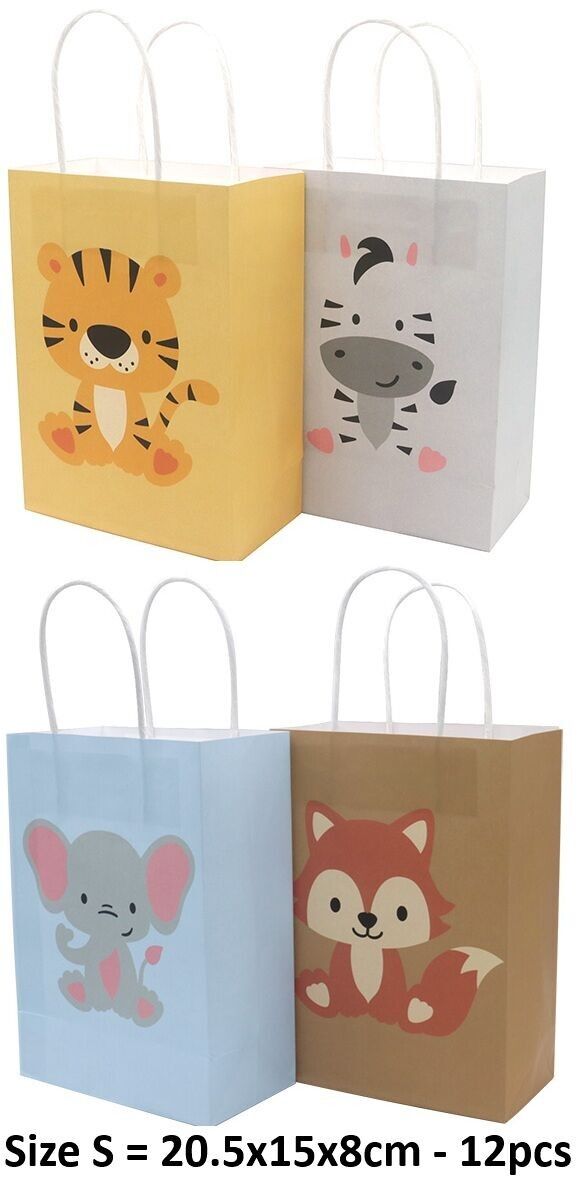 R-K8.1 PK1009-003S Bolsa de regalo de papel para niños 20.5x15x8cm - Diseños Mixtos - 12 piezas