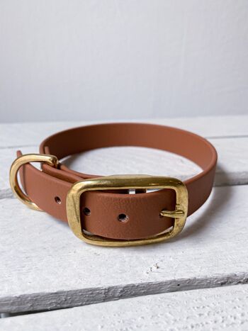 Collier biothane marron clair - xxxs 2