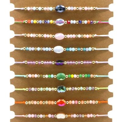 C-D9.2 B2532-030 Bracelet Set Glassbeads 12pcs