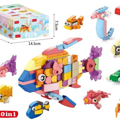 Z-C6.2 ensembles de blocs de construction TOY9104 10 en 1 en présentoir - 10 pièces