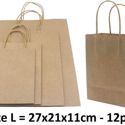 R-N2.1 PK1009-005L Paper Gift Bag Size L 21x15x8cm - 12pcs