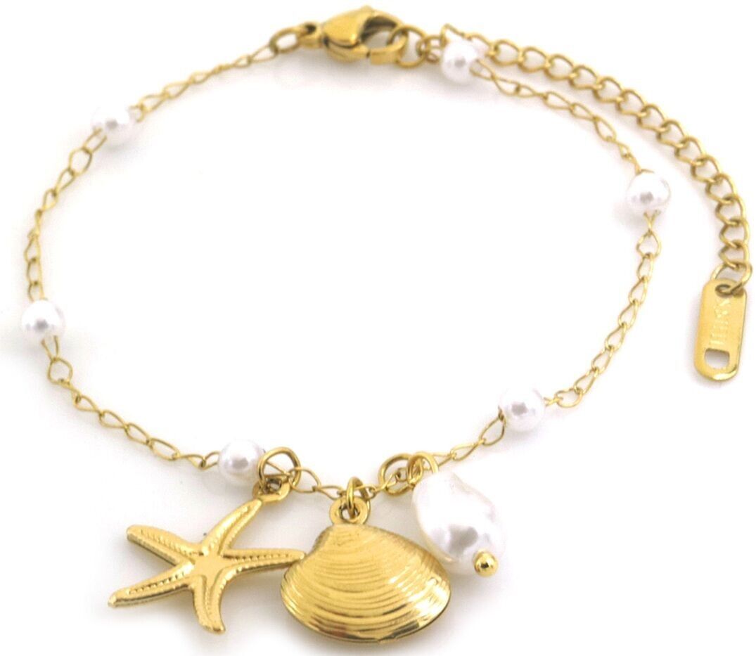G-E22.3 B2503-027G S.Pulsera de acero Concha - Estrella de mar 16-21cm