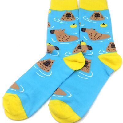 S-I7.3 SOCKS2548-001 Pair of Socks Size 38-45 Capybara