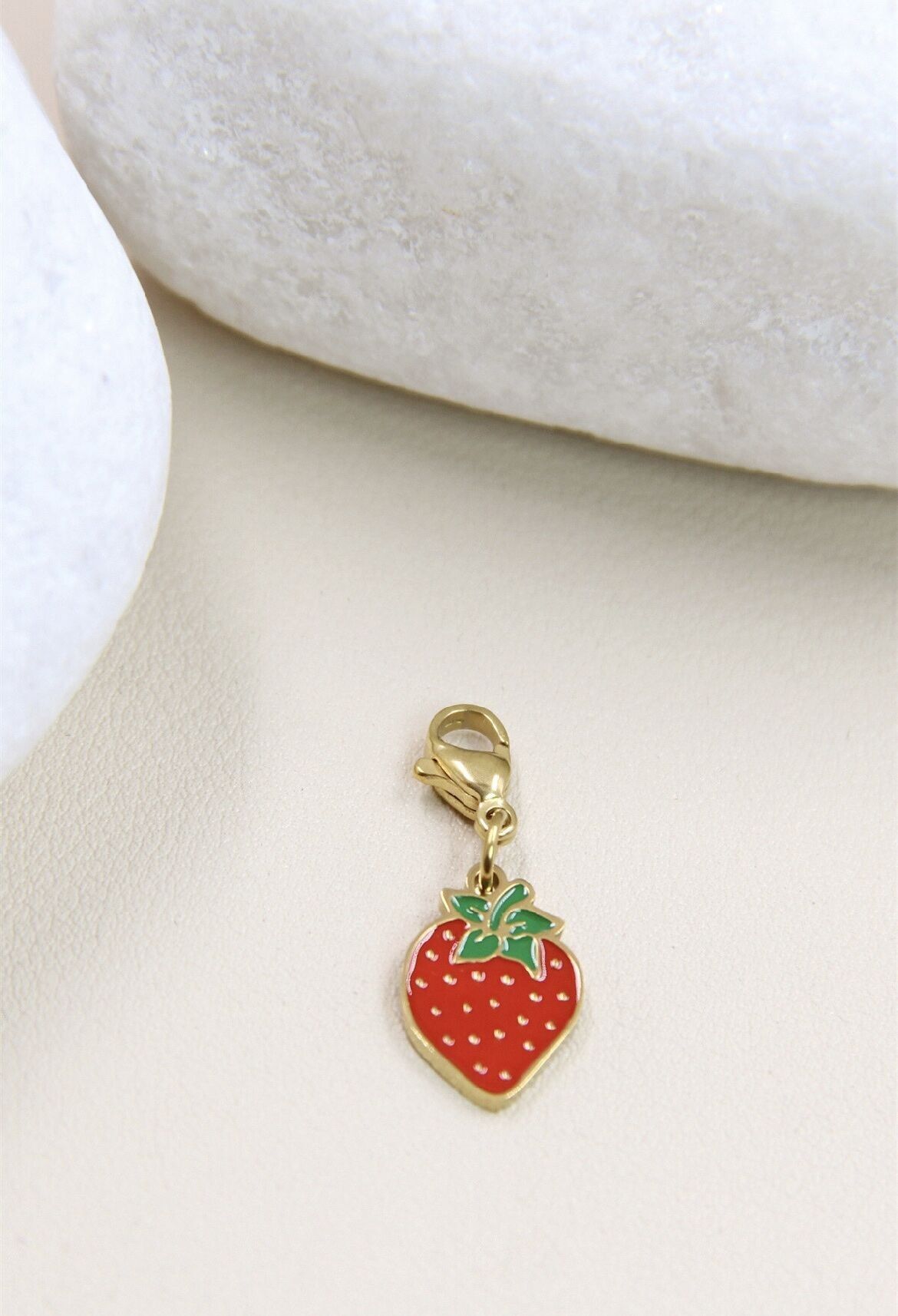 Stainless Steel Strawberry Pendant - Gourmet Elegance