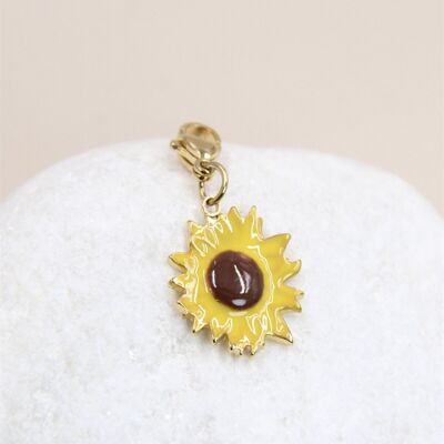 Stainless Steel Sunflower Pendant - Floral Elegance