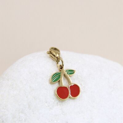 Stainless Steel Cherry Pendant - Gourmet Elegance