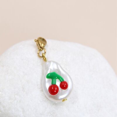 Stainless Steel Cherry Charm Pendant - A Gourmet Jewel
