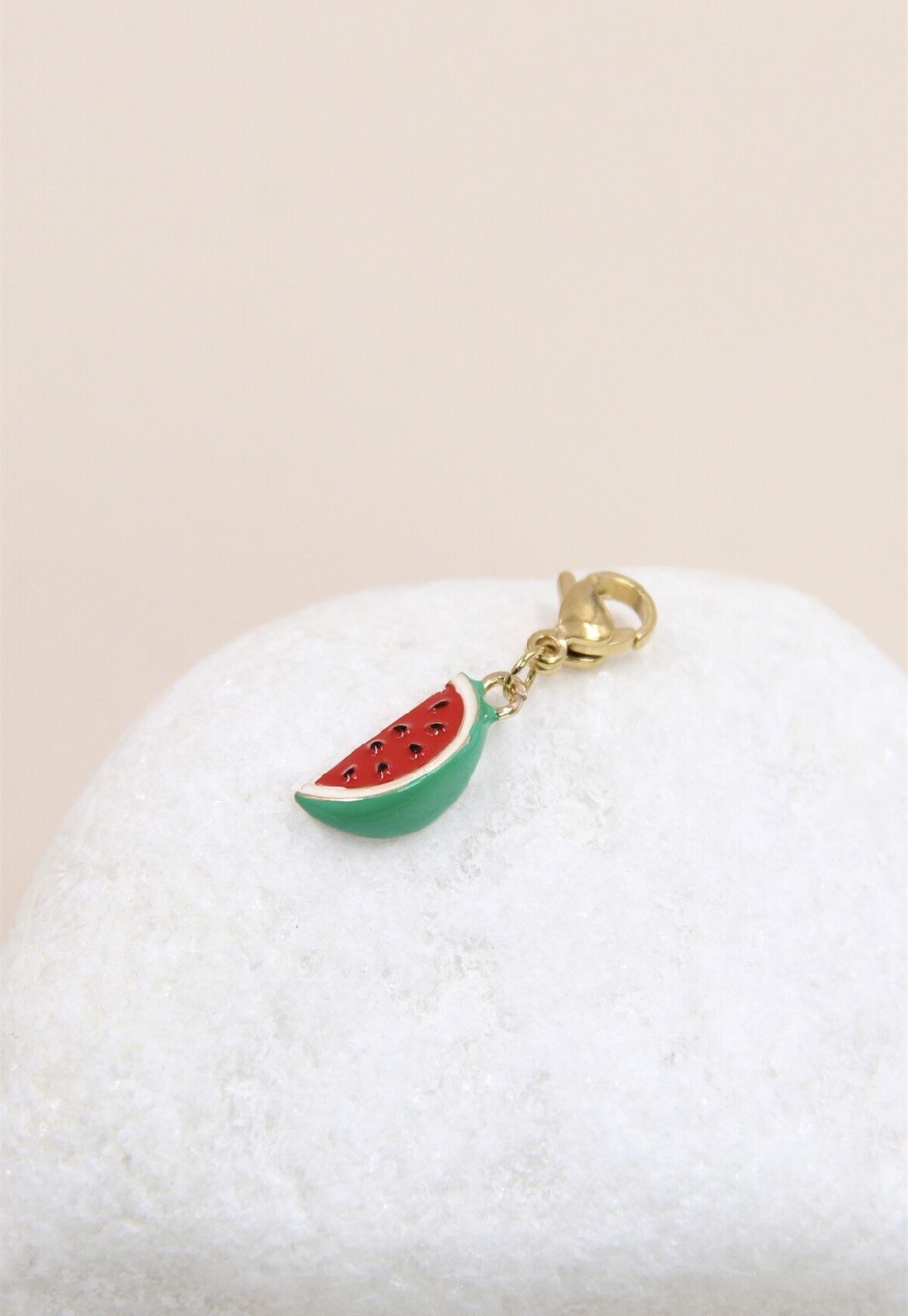 Stainless Steel Watermelon Charm Pendant - Summery and Colorful
