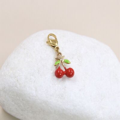 Stainless Steel Cherry Charm Pendant