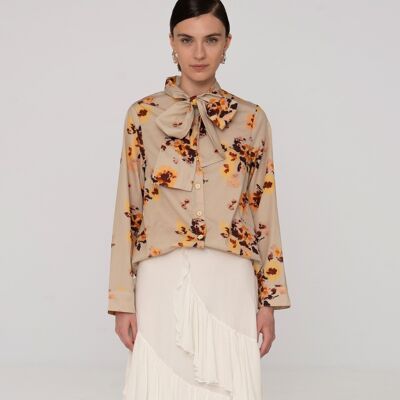 Blusa con lazo y estampado floral Juliette