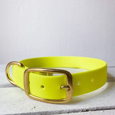 Collar biothane amarillo neón - xxxs