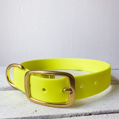 Biothane collar neon yellow - XL