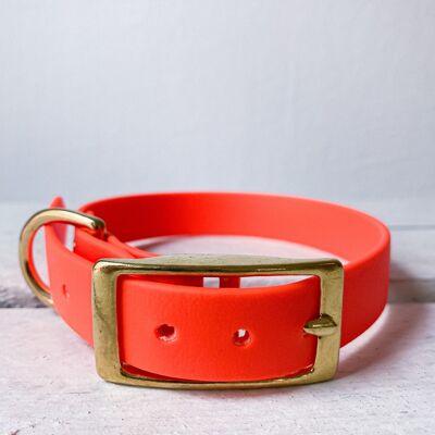 Collier Biothane orange fluo - xxs