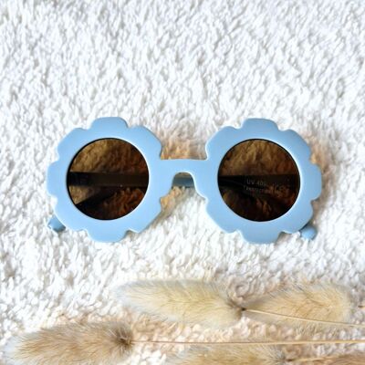 Baby and children's sunglasses UV400 flower - Soft blue