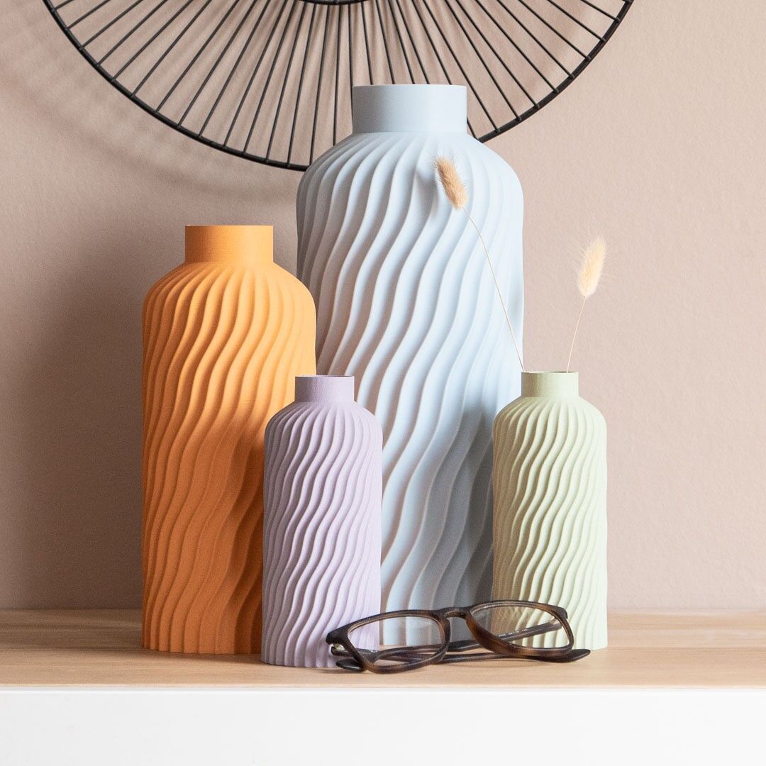 Vaso con design oceanico per fiori secchi - (15 cm, 23 cm, 31 cm)