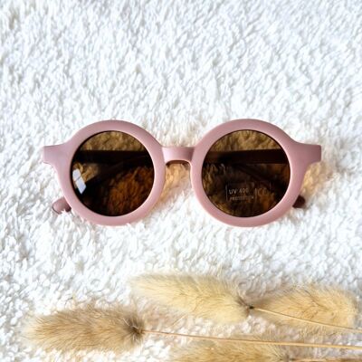Gafas de sol redondas UV400 para bebés y niños - Rosa viejo