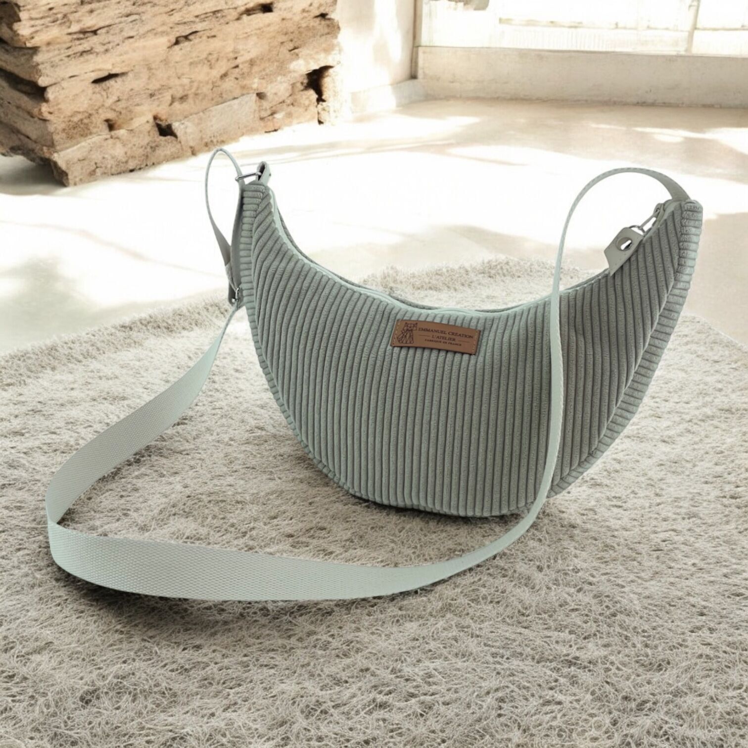 Bolso Léo S, color topo «Corduroy»