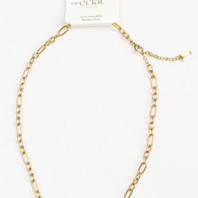Collar de eslabones de cadena de oro para dijes