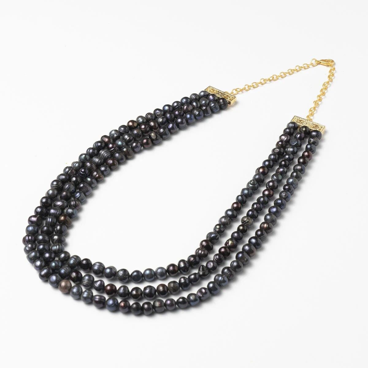 Collana tripla in larice blu galattico