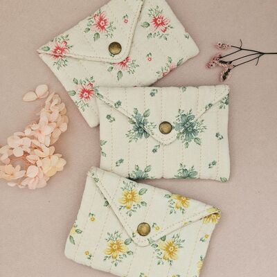 Bolsa tipo sobre 100% algodón, flores de leopardo