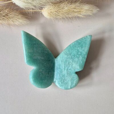 Papillon en pierres précieuses 6x5 cm – Amazonite