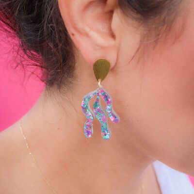 Turquoise Snowflake Wave Earrings
