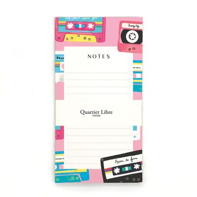 Blocco note gratuito con mix tape da un quarto