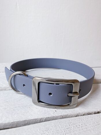 Collier biothane gris - xxxs 1