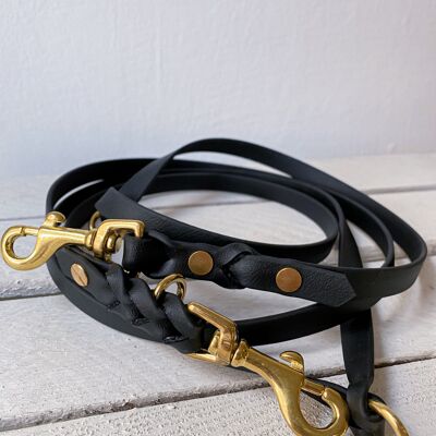 Biothane leash black - S