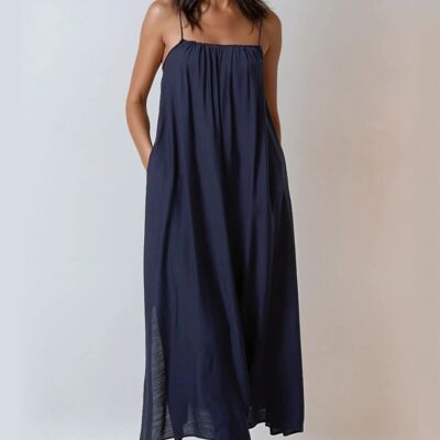 Navy Tie Back Cami Maxi Dress