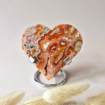 Cuore di agata muschiata rossa drusa (8-10 cm) – Amore e passione #69