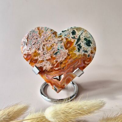 Cuore di agata muschiata rossa drusa (8-10 cm) – Amore e passione #70