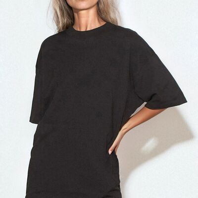 Black Logo Cotton Oversized T Shirt