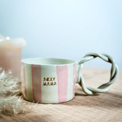 SEXY MAMA MUG righe rosa (Edizione limitata)